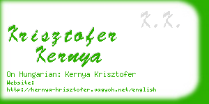 krisztofer kernya business card